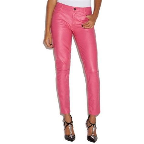 shoedazzle faux leather pant womens punch pink   polyvore