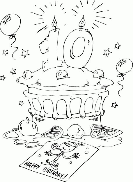 birthday cake age  coloring page coloringcom raskraski digi