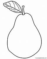 Pear Coloring Fruits Drawing Vegetables Pears Print Color Pages Kids Printable Getdrawings Templates Colorings sketch template