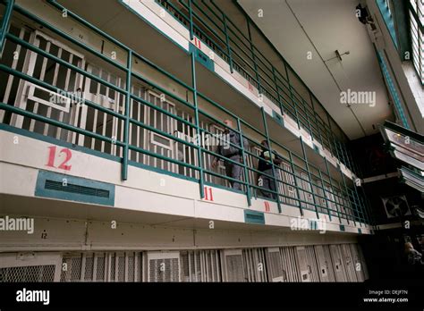 Prison Guards Inside Prison Unit Near Houston Texas Walk Through Cells