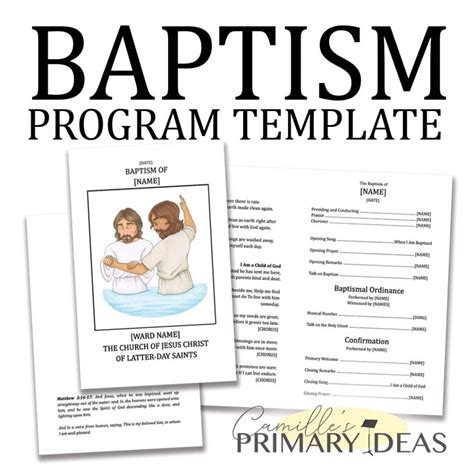 baptism program template singing time ideas lds camilles primary