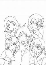 Nisekoi Lineart Deviantart Anime sketch template