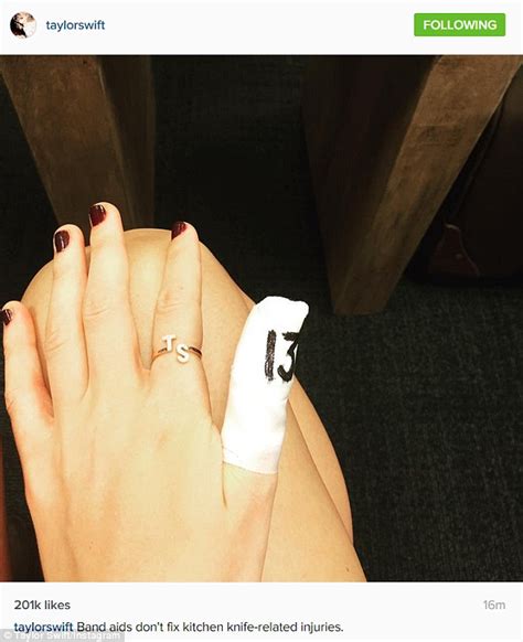 taylor swift posts photo of her bandaged thumb after mishap with a