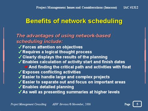 benefits of network scheduling