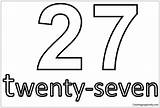 Number Seven Pages Twenty Coloring Numbers Color sketch template