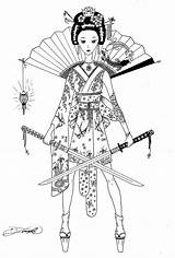 Coloring Warrior Japanese Asian Book Colouring Pages sketch template