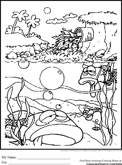 water pollution coloring page sketch coloring page