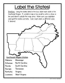 inilah  southeast states  capitals worksheet terupdate