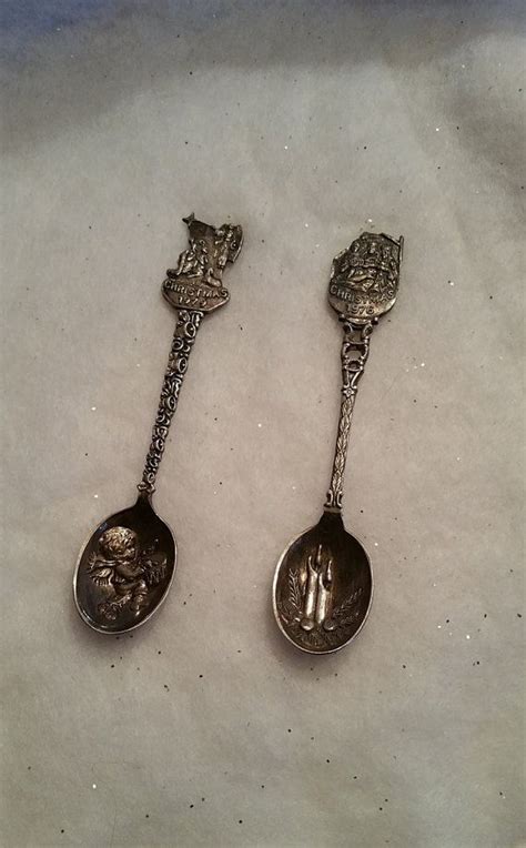 Silverplate Epns Christmas Souvenir Spoons 1976 And 1979 Made In