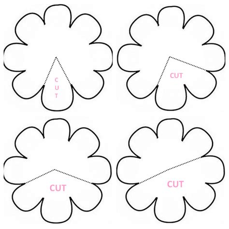 paper rose template printable flower templates giant   superb