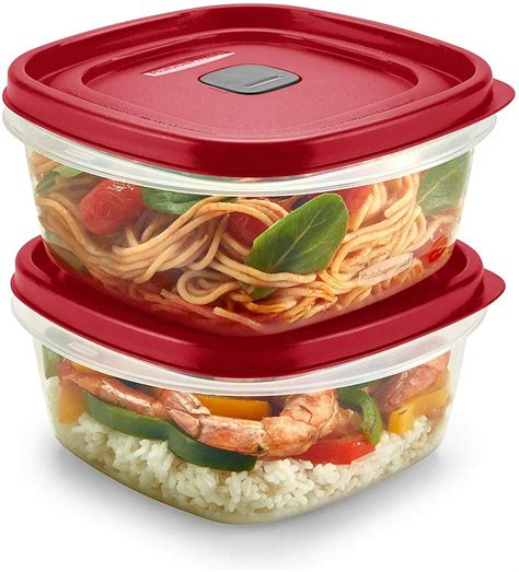 rubbermaid easy find lids  cup food storage containers  red vented