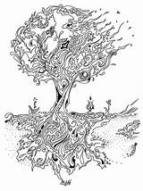 Coloring Pages Adult Tree Color Colouring Printable Book Books Banyan Adults Grown Pine Sheets Printables Drawings Drawing Print Ups Line sketch template