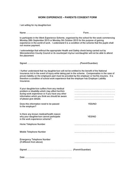 affidavit  parental consent form template template invitations