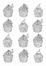 Coloring Cupcake Pages Cupcakes Easy Adults Cup Cakes Adult Cake Celine Andy Warhol Yum Printable Eat Sheets Colors Many Books sketch template