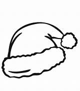 Hat Santa Christmas Outline Coloring Clipart Hats Pages Clip Template Preschoolers Color Cliparts Svg Printable Silhouette Easy Kids Santas Bows sketch template