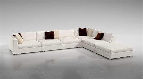 white  shaped sofa  model cgtrader