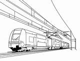 Train Coloring Pages Electric Drawing Cable Bullet Railroad Lego Passenger Color Printable Crossing Caboose Coloring4free Trains Kids Steam Getdrawings Freight sketch template