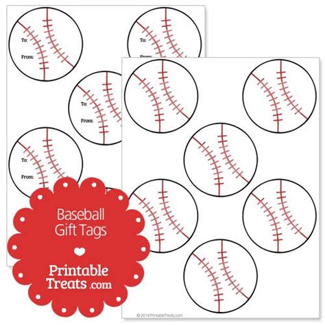 printable baseball gift tags  printabletreatscom baseball