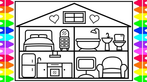 printable dollhouse coloring page