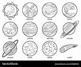 Pluto Planets Dwarf Vectorstock sketch template