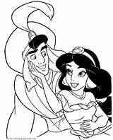 Disney Coloring Pages Aladin Kids Printable Jasmin Color Sheets Found Book Print sketch template