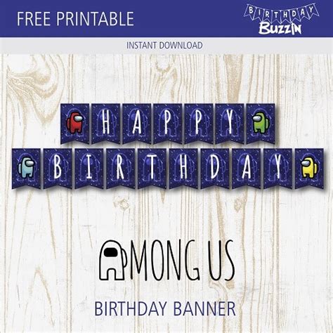 printable   birthday banner birthday buzzin