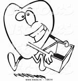 Donations Coloring Heart Box Cartoon Vector Carrying Outlined Ron Leishman Clipartmag Clipart Royalty sketch template