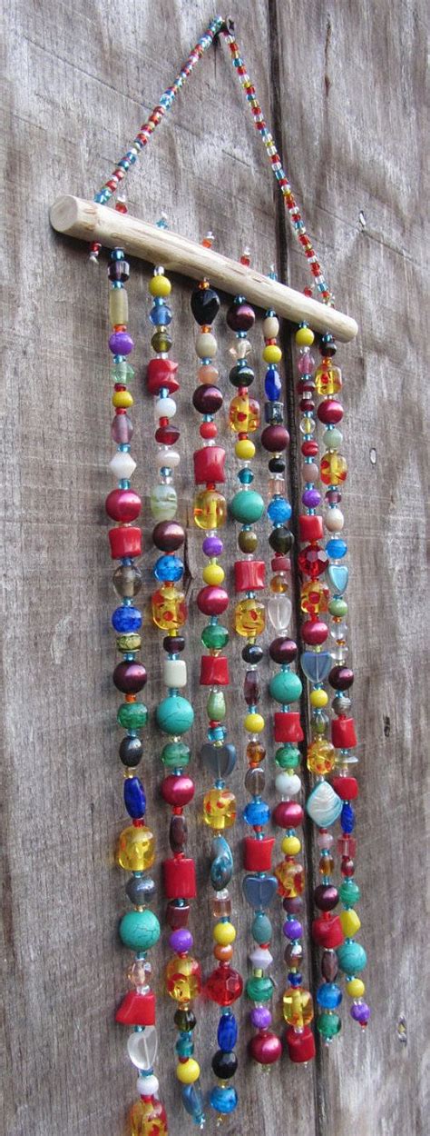 Colorful Garden Glass Bead Suncatcher Windchime Etsy Glass Beads