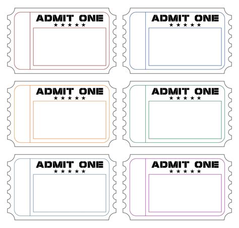 blank admission ticket template