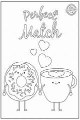 Coloring Cute Valentines Pages Valentine Color Kids Print Fun Match Perfect sketch template