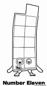 Eleven Numberblocks sketch template