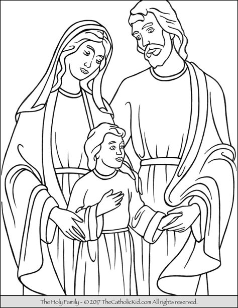 holy family coloring page thecatholickidcom