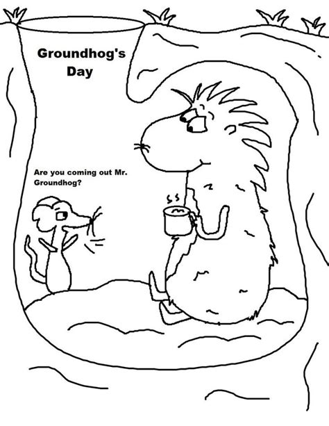 printable coloring pages groundhog day animal coloring pages