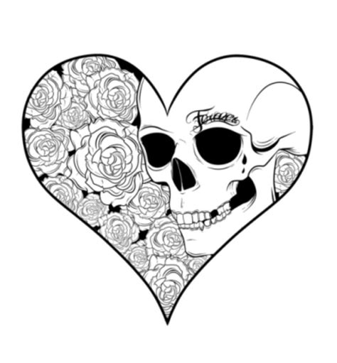 skull  roses   shape   heart