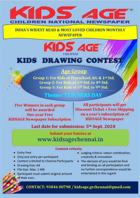 kidsage chennai conducts kids drawing contest kids contests