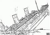 Coloring Pages Ship Sunken Battleship Pirate Sinking Popular sketch template