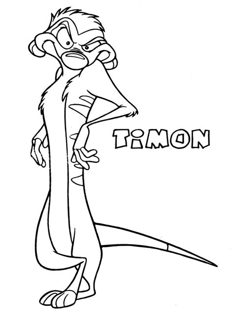 timon  lion king coloring page