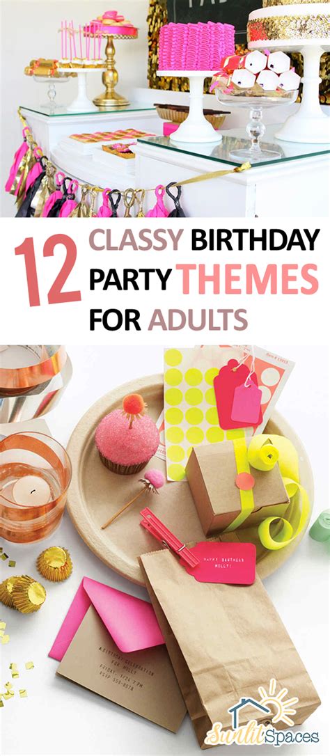 classy birthday party themes  adults