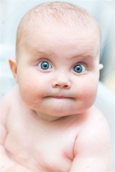 closeup portrait  adorable baby stock photo  jenmax