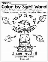 Coloring Word Color Sight Fall Pages Education Style sketch template