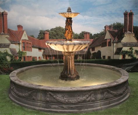 tiered edwardian fountain   graces fountain  large lawrence pool surround stone