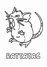 Rattata Raticate Colorier Pokemons Pikachu Colmillos Ligne sketch template