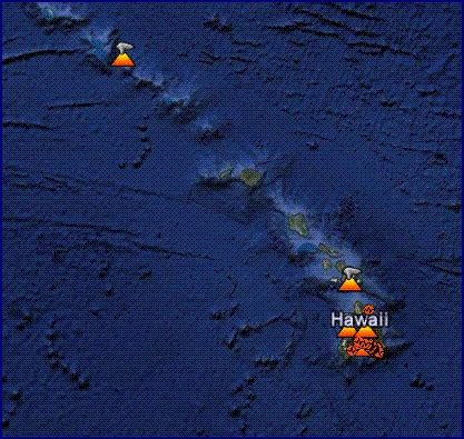 volcanic chain  hawaii volcanoes pinterest