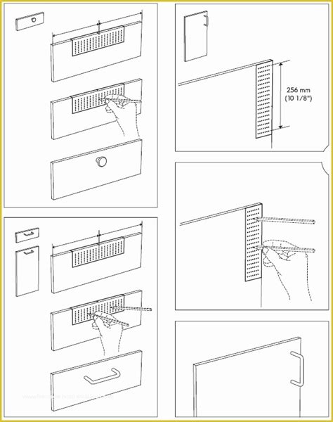 printable cabinet hardware template  handle drilling template