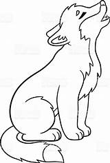 Wolf Coloring Drawing Pages Howling Cute Baby Easy Drawings Little Kids Animal Clipart Outline Howls Anime Vector Arctic Getdrawings Illustration sketch template