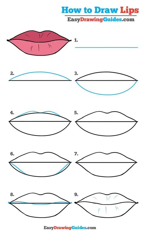 draw lips  easy drawing tutorial