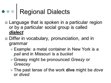 essay  regional dialect words
