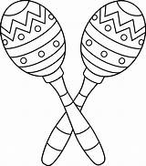 Maracas Mayo Clipart Cinco Drawing Clip Percussion Mexican Outline Coloring Pages Line Instruments Drawings Kids Sweetclipart Latin Two Para Music sketch template