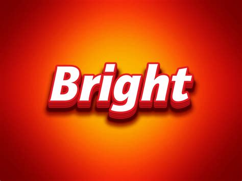 bright photoshop text effect psd