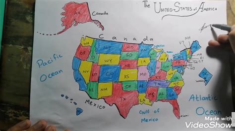 how to draw united states map easy🇺🇸 step by step youtube